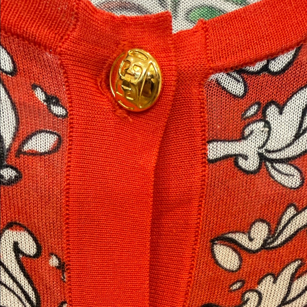 Escada Red And Blue Patterned Button Down Light C… - image 7